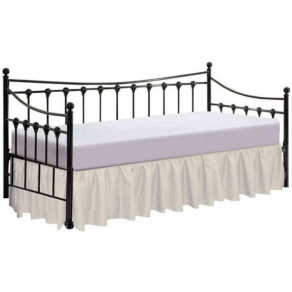 Split Corner Ruffle Bed Skirts 22" Drop, Fully Elastic Dust Ruffle, 100% Microfiber, Split Corner Bed Skirt Fade Resistant, Machine Washable Luxurious Fabric, Full Size - Ivory Solid.