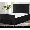 thumbnail image 1 of Split Corner Ruffle Bed Skirts 30" Drop, Fully Elastic Dust Ruffle, 100% Microfiber, Split Corner Bed Skirt Fade Resistant, Machine Washable Luxurious Fabric, Cal king Size - Black Solid., 1 of 4