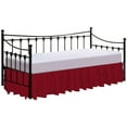 thumbnail image 1 of Split Corner Ruffle Bed Skirts 30" Drop, Fully Elastic Dust Ruffle, 100% Microfiber, Split Corner Bed Skirt Fade Resistant, Machine Washable Luxurious Fabric, Olympic Queen Size - Burgundy Solid., 1 of 3