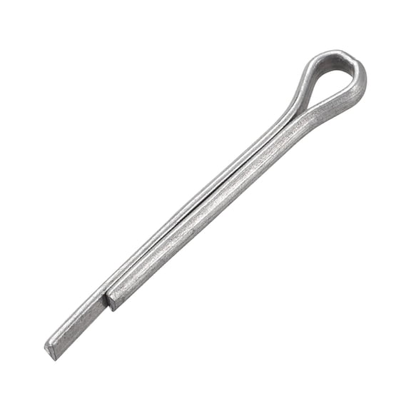 Split Cotter Pin - 1/8 inch x 63/64 inch (3mm x 25mm) Carbon Steel 2-Prongs Silver Tone 50 Pcs