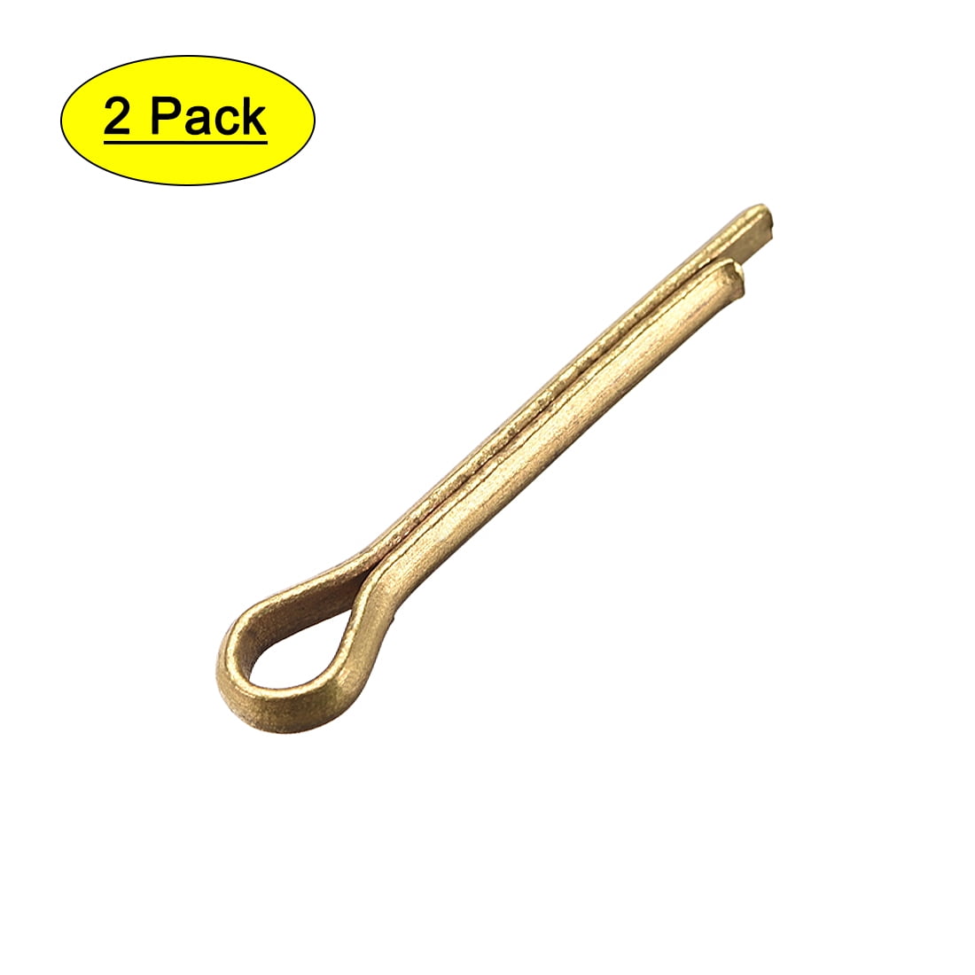 Uxcell 10-Pack Split Cotter Pin – 3mm X 20mm (1/8" X 25/32") Solid Brass, 2-Prong Gold Tone Fastener Clip, For Castle Nuts, Clevis Pins, And General Fastening