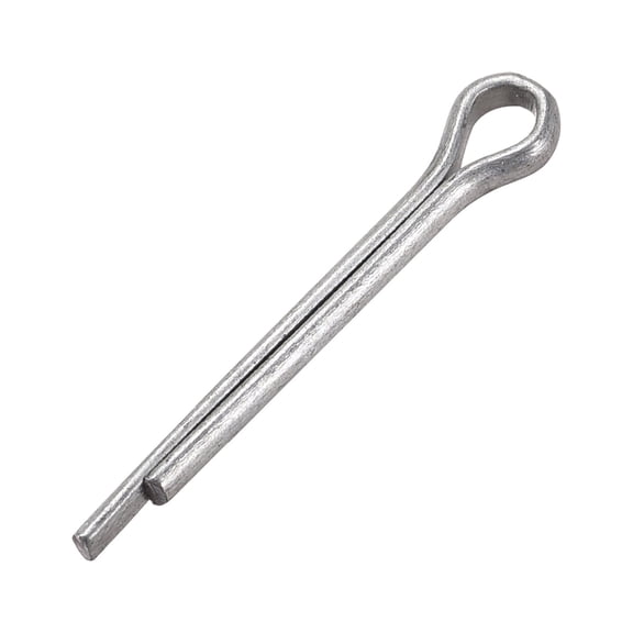 Split Cotter Pin - 5/32 inch x 1 3/16 inch (4mm x 30mm) Carbon Steel 2-Prongs Silver Tone 50 Pcs
