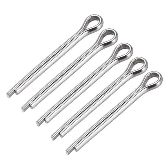 Split Cotter Pin -5mm x 45mm 304 Stainless Steel 2-Prongs Silver Tone 5Pcs