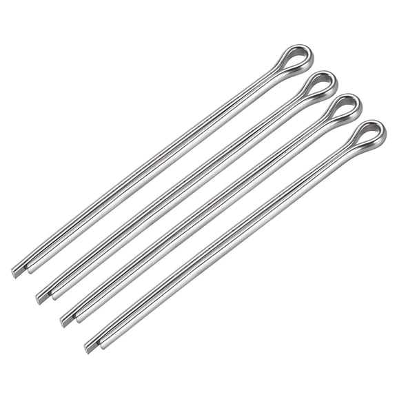 Split Cotter Pin -5mm x 90mm 304 Stainless Steel 2-Prongs Silver Tone 4Pcs