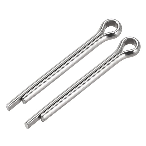Split Cotter Pin -6mm x 50mm 304 Stainless Steel 2-Prongs Silver Tone 2Pcs