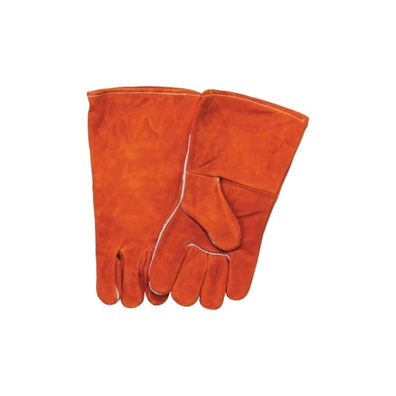 Split Cowhide Kevlar Welding Gloves, Large, Russet, 4 in Gauntlet, Full Sock Lining