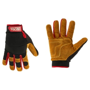 Hyper Tough Men's Water-Resistant Split Cowhide Leather Hybrid Glove, XL