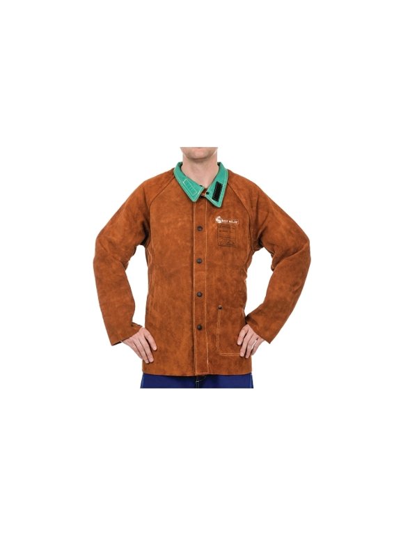 Split Cowhide Leather Jacket, X-Large, Lava Brown