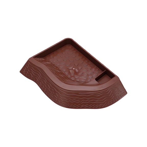 Split Design Turtle Bathing Bowl, Pet Water Dish & Soaking Pool with Textured Base for Tortoise and Lizards
