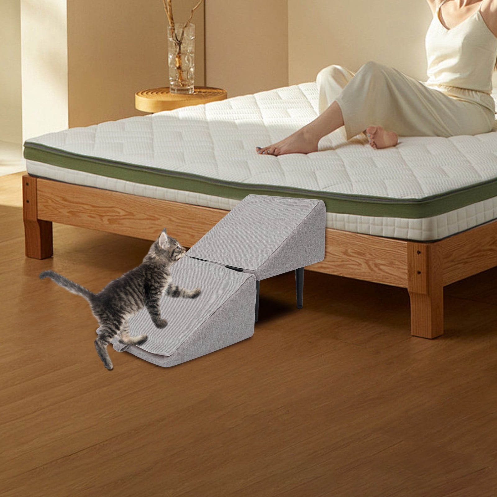 Split Dog Ramp, 2 in 1 Lightweight Folding Pet Ramps Stairs, Folding ...