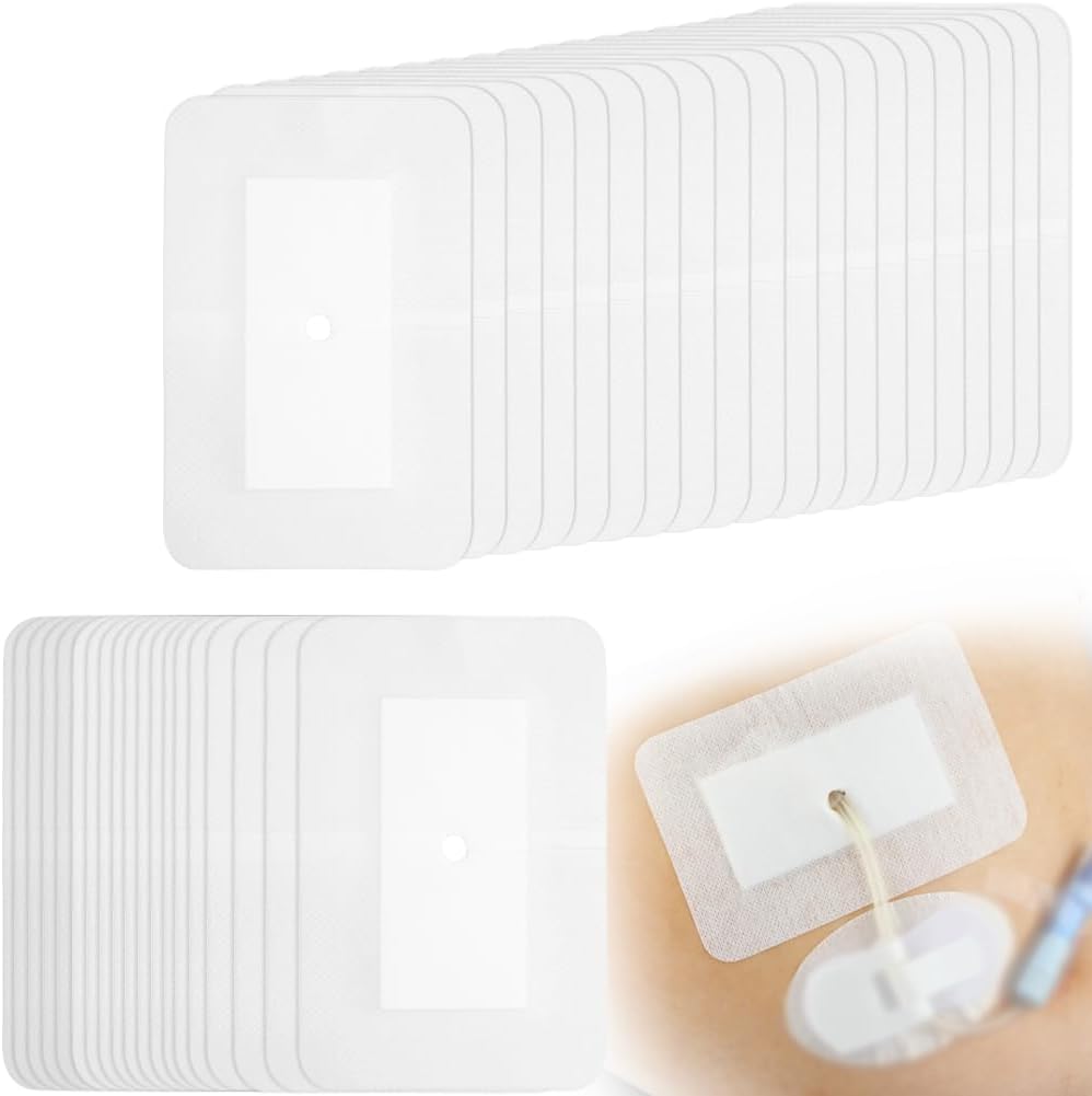 Split Drain Adhesive Bandages 4" x 6", PD Catheter Feeding Tube Pad