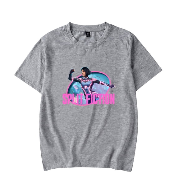 Split Fiction T-shirt loose summer fashion trend men's and women's short sleeved T-shirt top