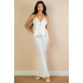 thumbnail image 1 of Split Front Backless Halter Top & Flare Pants Set, 1 of 2