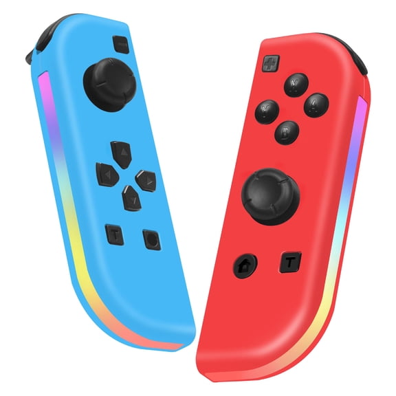 Split Game Controller with Light for Portable Game Consoles, Wireless Controller with Motion Control/Turbo/Screenshot/Wake-Up Function