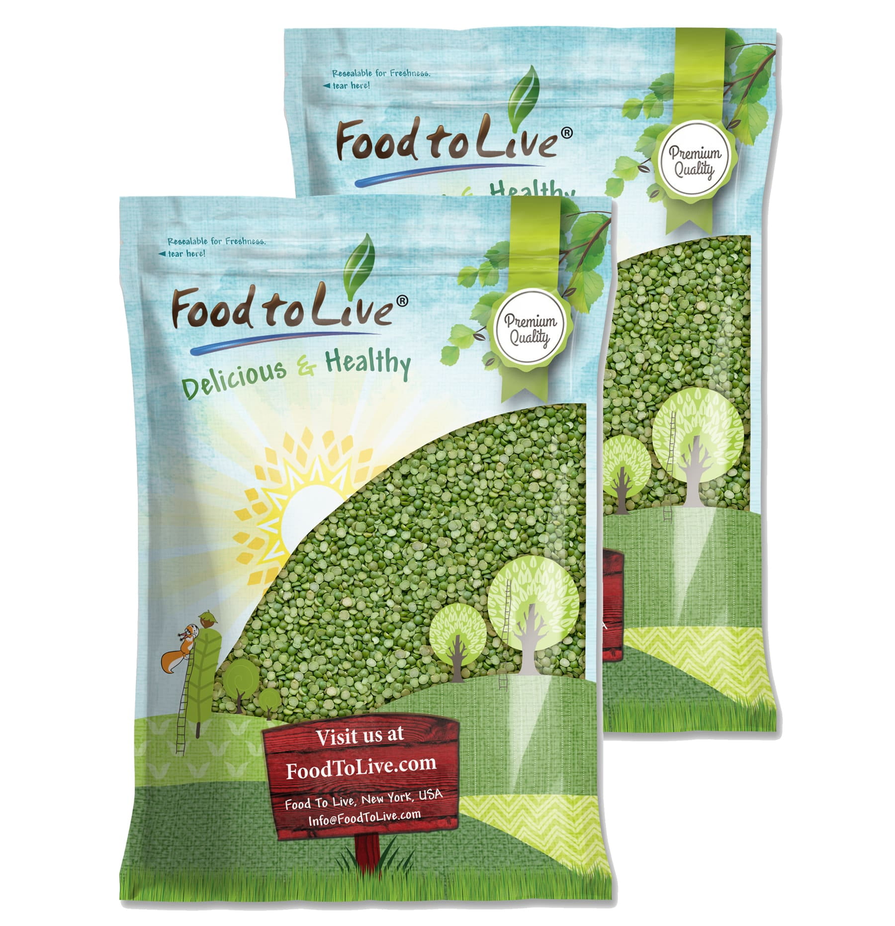 Split Green Peas, 18 Pounds  Raw, Vegan, Kosher  by Food to Live
