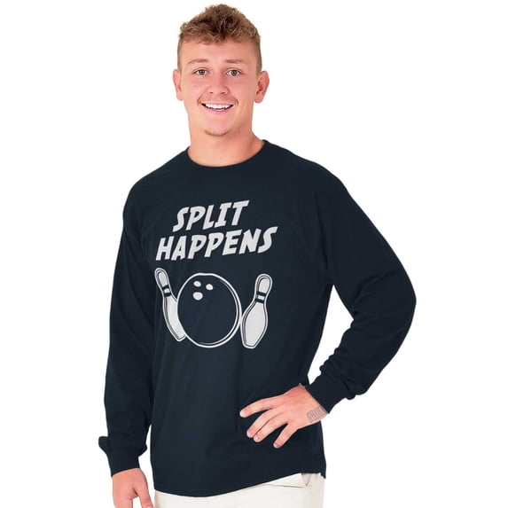 Split Happens Bowling League Nerd Long Sleeve TShirt Men Women Brisco Brands S
