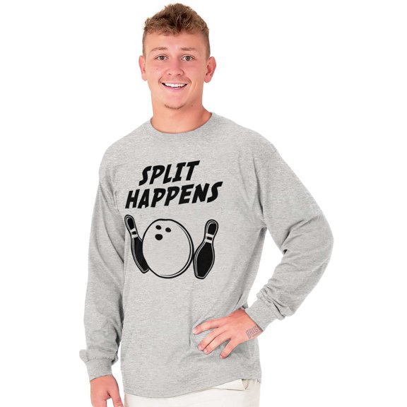 Split Happens Bowling League Nerd Long Sleeve TShirt Men Women Brisco Brands S