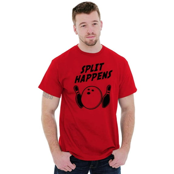Split Happens Bowling League Nerd Men's Graphic T Shirt Tees Brisco Brands X