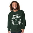 thumbnail image 1 of Split Happens Bowling League Nerd Sweatshirt for Men or Women Brisco Brands X, 1 of 6