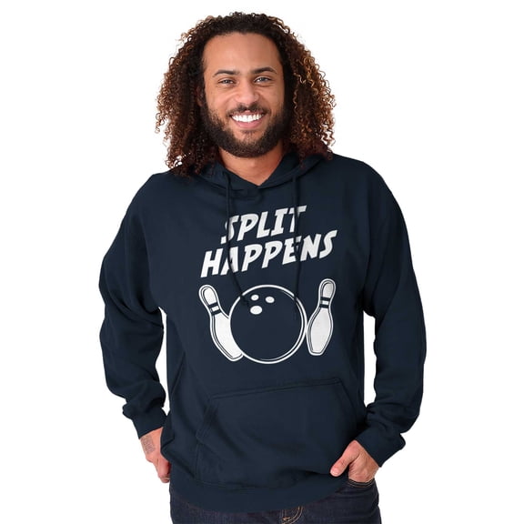 Split Happens Bowling League Nerd Unisex Plus Fleece Graphic Hoodie Brisco Brands 4X