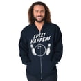 thumbnail image 1 of Split Happens Bowling League Nerd Unisex Fleece Graphic Zip Up Hoodie Brisco Brands 2X, 1 of 5