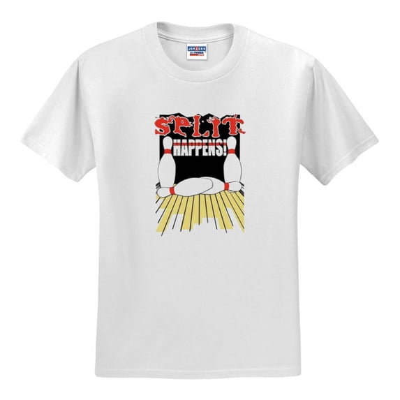 Split Happens Bowling T-Shirt - White Large