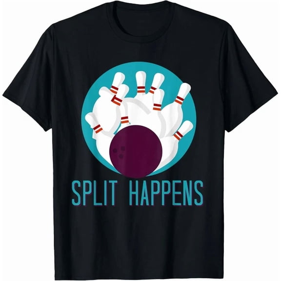 Split Happens Bowling Team Graphic T-shirt
