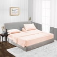 thumbnail image 1 of Split Head Cal King Size Top Split Sheet Set of 4 Pcs, Adjustable Split 32 inches from The Top, Egyptian Cotton 1000 Thread Count, 18 Inch Deep Pocket For Adjustable Beds, Peach, 1 of 4