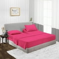 thumbnail image 1 of Split Head Cal King Size Top Split Sheet Set of 4 Pcs, Adjustable Split 34 inches from The Top, Egyptian Cotton 1000 Thread Count Solid, 18 Inch Deep Pocket For Adjustable Beds, Hot Pink, 1 of 4