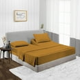 thumbnail image 1 of Split Head Cal King Size Top Split Sheet Set of 4 Pcs, Adjustable Split 34 inches from The Top, Egyptian Cotton 600 Thread Count Stripe, 18 Inch Deep Pocket For Adjustable Beds, Taupe, 1 of 4