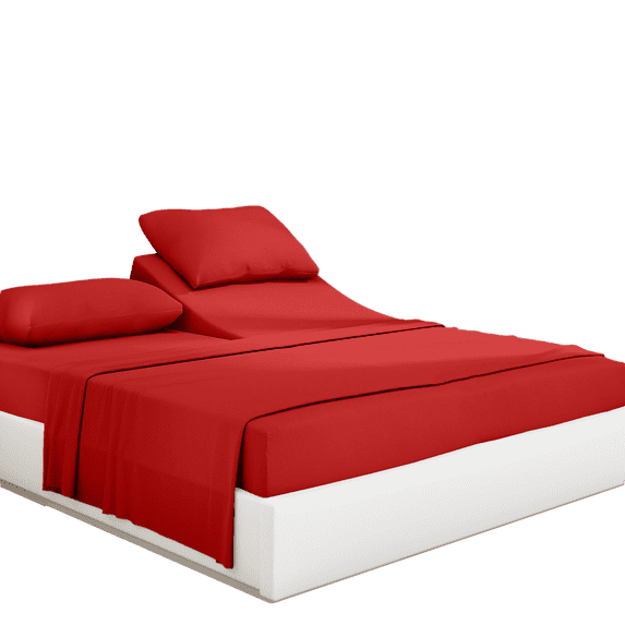 Pratyux Split Head CalKing Sheet Set - 1000-Thread Count 100% Egyptian Cotton - 4-PC Set - 15" Deep Pockets - 36" Split, Burgundy Solid