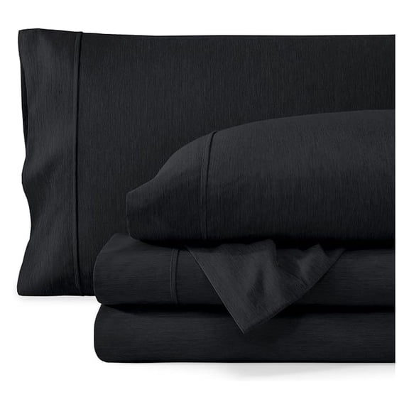 Split Head Flex King Sheet Set - 1800 Ultra-Soft Microfiber Double Brushed - Deep Pockets - Easy Fit - 4 Piece Set - FlexTop Bed Sheets (Split Head Flex King, Heathered Black)