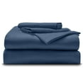 thumbnail image 1 of Split Head King Giza Sheets - 34" Split from Top Premium 400-Thread-Count Soft 100% Pure Giza Egyptian Cotton 4PC Bed Sheet Set, 15" Inches Deep Pockets - Mediterranean Blue, 1 of 7