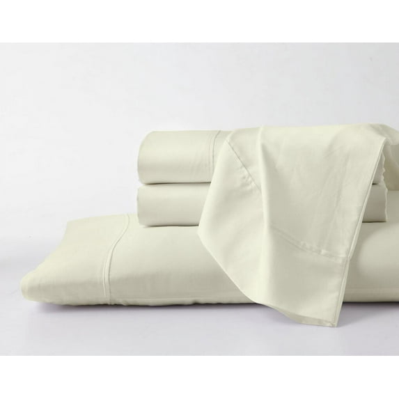 Split Head King Giza Sheets - 34" Split from Top Premium 600-Thread-Count Soft 100% Pure Giza Egyptian Cotton 4PC Bed Sheet Set, 21" Inches Deep Pockets - Ivory