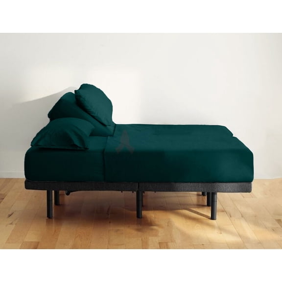 Split Head King Sheets Sets for Adjustable Bed - 800-Thread Count 100% Egyptian Cotton - 4-PC Set - 15" Deep Pockets - FlexTop King 30" Split, Teal Blue