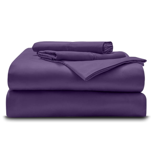 Split Head King Size Sheet Set 4-Piece Giza Cotton - Premium 800-Thread-Count 100% Giza Egyptian Cotton, Fit Upto 30 inches Extra Deep Pockets Mattress - Plum