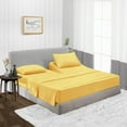 thumbnail image 1 of Split Head King Size Top Split Sheet Set of 4 Pcs, Adjustable Split 34 inches from The Top, Egyptian Cotton 1000 Thread Count Solid, 18 Inch Deep Pocket For Adjustable Beds, Golden, 1 of 4