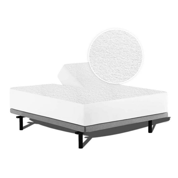 100% Terry Cotton Split Top Queen 32" Mattress Protector for Adjustable Bed- Flex Mattress Cover Ultra Soft Durable Waterproof Breathable Machine Washable Fitted Sheet Fits up to 18'' Deep Pocket
