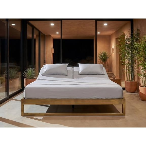 Split Head Queen Bamboo Derived Viscose Cooling Sheets Set for Adjustable Beds - 800 Thread Count [28 Inch Split-Top], 10" Deep Pockets FlexTop Bedding - Light Gray