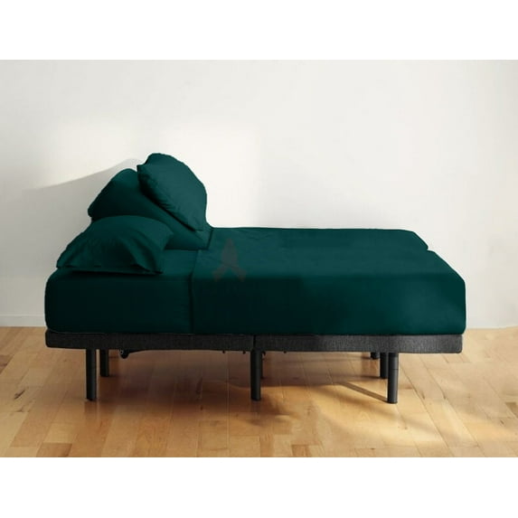 Split Head Queen Sheets Sets for Adjustable Bed - 1000-Thread Count 100% Egyptian Cotton - 4-PC Set - 15" Deep Pockets - FlexTop Queen 36" Split, Teal Blue