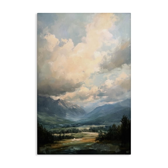 Stupell Industries Split Heavens Cloudy Meadow Canvas Wall Art, design by Petal Prints Design