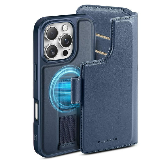 Split Into Magnetic Charging Card Slot Cell Phone Case for Iphone 16 Pro Max 15 Plus 14 13 12 Flip Wristband Stand Leather Cover