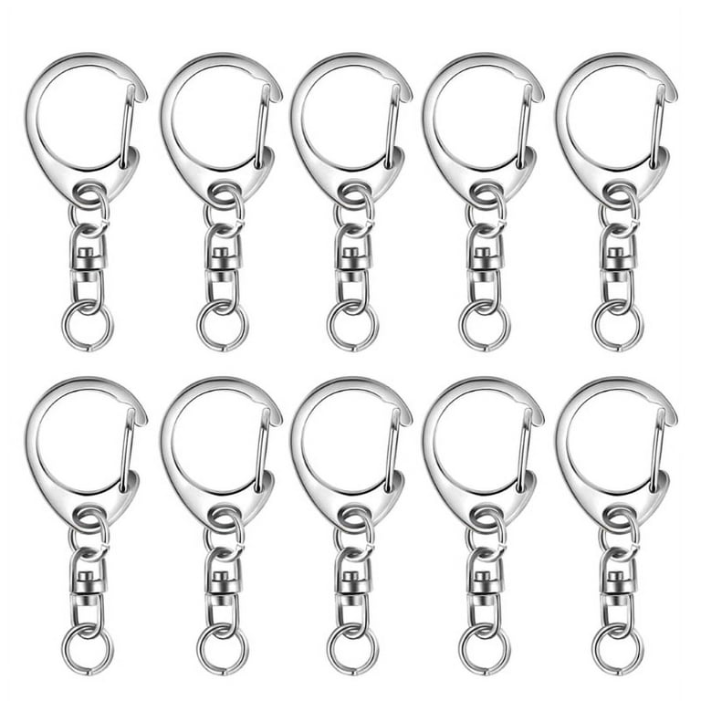 Staga Split Key Ring with Chain and Jump Rings Gold/Silver Metal Split Key Chain Ring Parts with Open Jump Ring and Connector, Women's, Size: Small