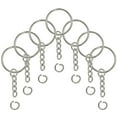 thumbnail image 1 of Split Key Ring with Chain and Open Jump Ring 1 Inch Key Chain Nickel Plated Silver 120pcs Bulk for Crafts, 1 of 7