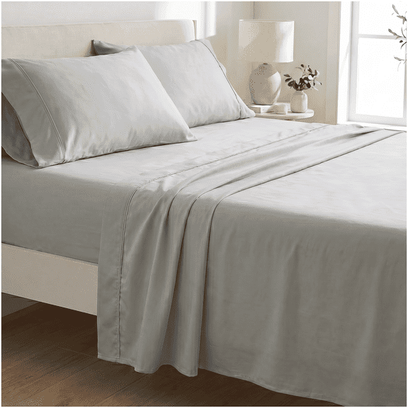 Split King 5-Piece Bamboo Sheet Set, Pewter, Bedroom Bedding Essentials