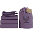 thumbnail image 1 of Split King 5-Piece Pure Organic Cotton Bed Sheets Set, 700-Thread-Count, 15 inch Deep Pockets - Plum, 1 of 1