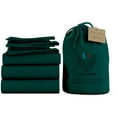 thumbnail image 1 of Split King 5-Piece Pure Organic Cotton Bed Sheets Set, 800-Thread-Count, 12 inch Deep Pockets - Teal Blue, 1 of 1