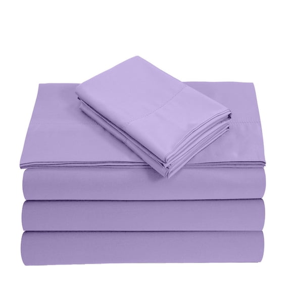 Split King 5-Piece Sheet Set, 400-TC Giza Cotton, 21 inch Deep Pockets - Lilac