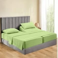 thumbnail image 1 of Split King 5 Piece Sheet Set - Breathable & Cooling, Luxury Sheets, 500 TC Egyptian Cotton Sheets, 100% Cotton Split King Sheet Set, 10-12" Inch Deep Pocket, Split King Size Sage Green Solid, 1 of 5