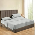 thumbnail image 1 of Split King 5 Piece Sheet Set - Breathable & Cooling, Luxury Sheets, 500 TC Egyptian Cotton Sheets, 100% Cotton Split King Sheet Set, 13-15" Inch Deep Pocket, Split King Size Silver Grey Stripe, 1 of 5